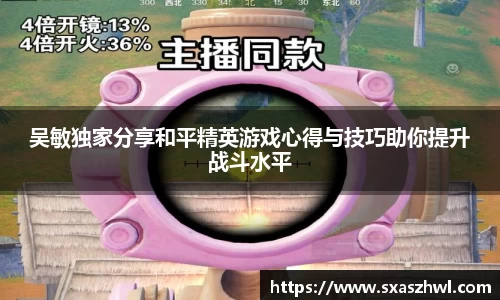 吴敏独家分享和平精英游戏心得与技巧助你提升战斗水平
