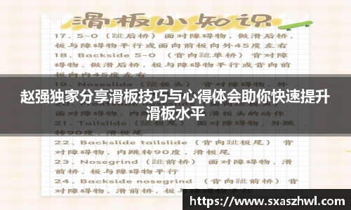 赵强独家分享滑板技巧与心得体会助你快速提升滑板水平