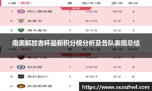 南美解放者杯最新积分榜分析及各队表现总结